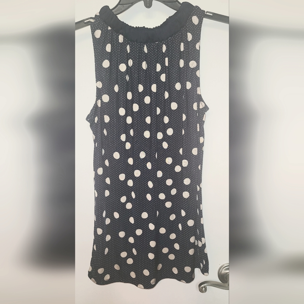 XS navy white polkadots tank